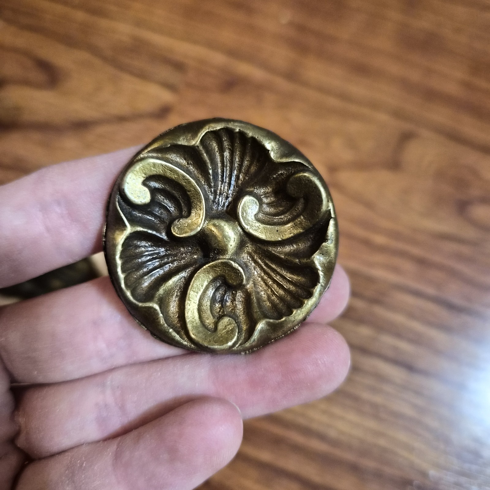 7 Vintage/Antique Large French Provincial Knobs NOS Hard to find / Rare Brass
