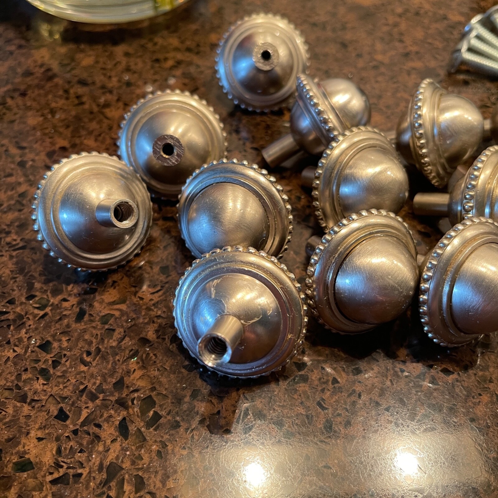 Sherle Wagner International Beaded Cabinet Knobs Brushed Nickel – Set of 13