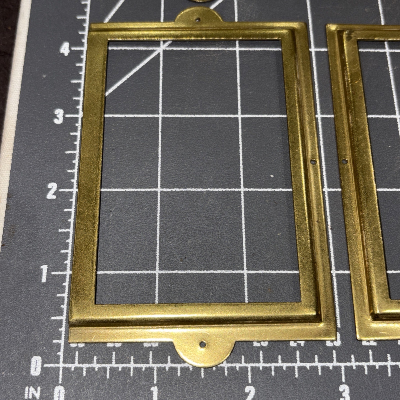 Antique / Vintage Brass Label Card Holders for Cabinet(?) Lot of 6