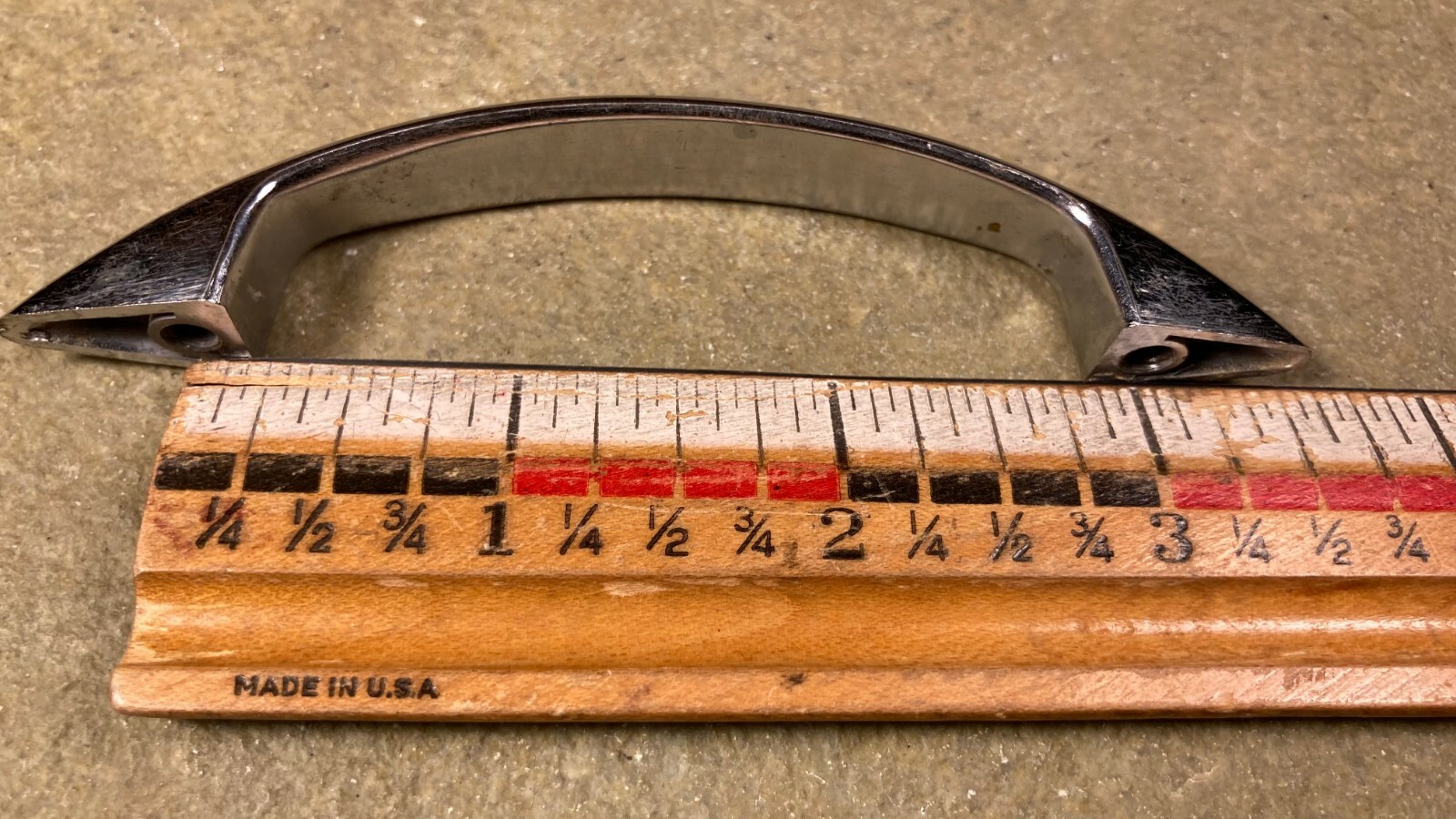 Vintage Chrome Cabinet Door Handle Drawer Pull 50s 60s 70s Mid Century Modern