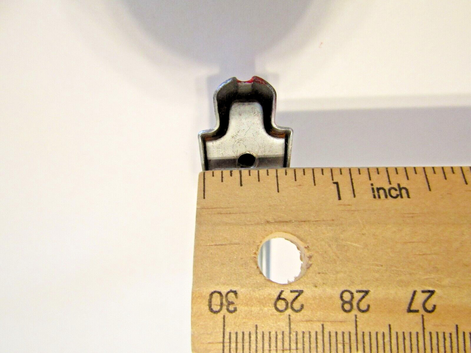 Vintage Chrome Drawer Pulls w Red Line & Stair Stepped Edges Cabinet Door Handle