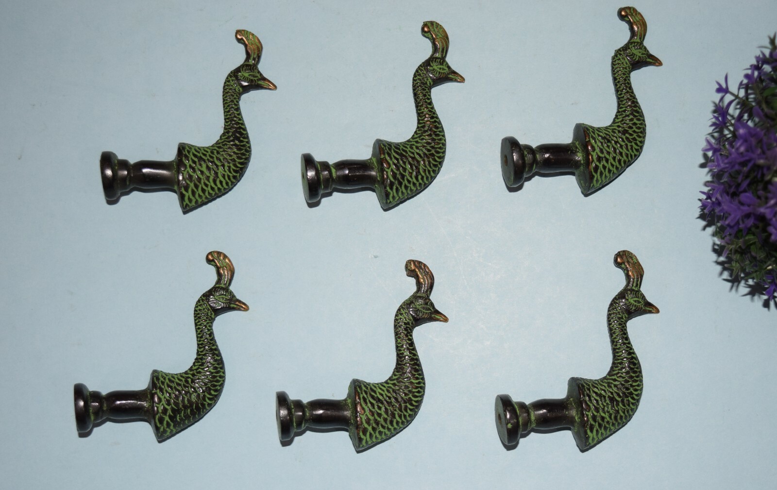 Brass Turkey Bird Cabinet Pull Designer Peacock Head Door Knobs Accessory EK985