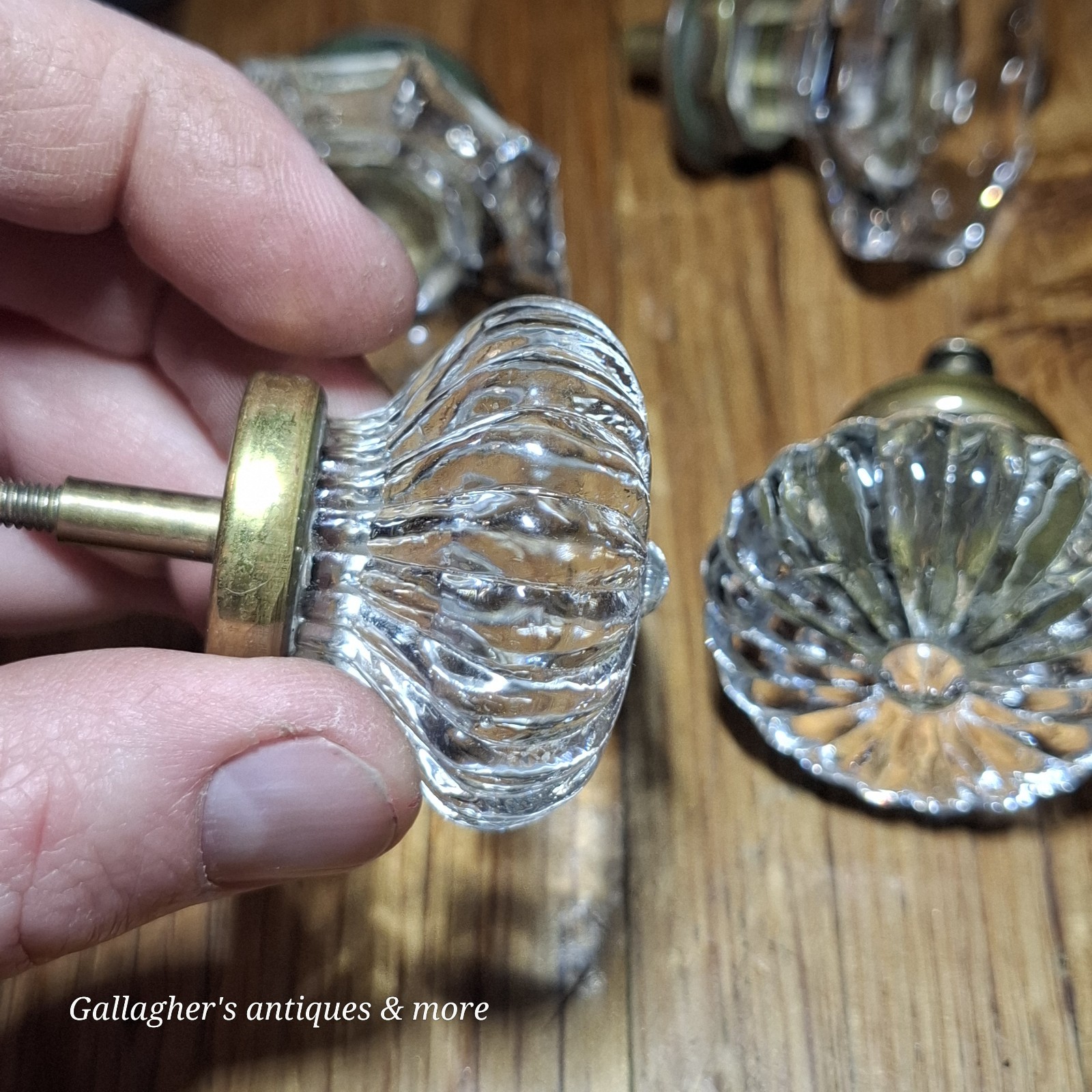 Antique Glass Knob Handle Drawer Cabinet Lot Of 4 Pat Oct 1901