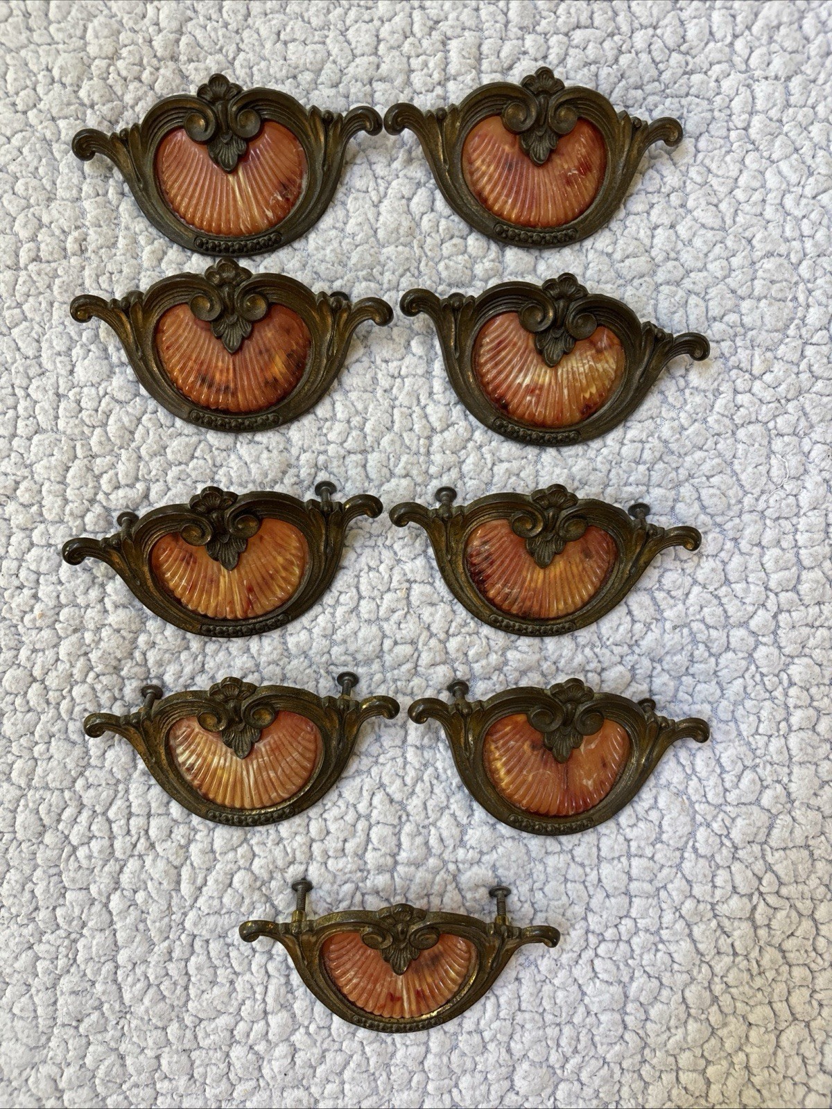 Antique Keeler Brass Co. Bakelite Drawer Pulls Handles Lot Of 9