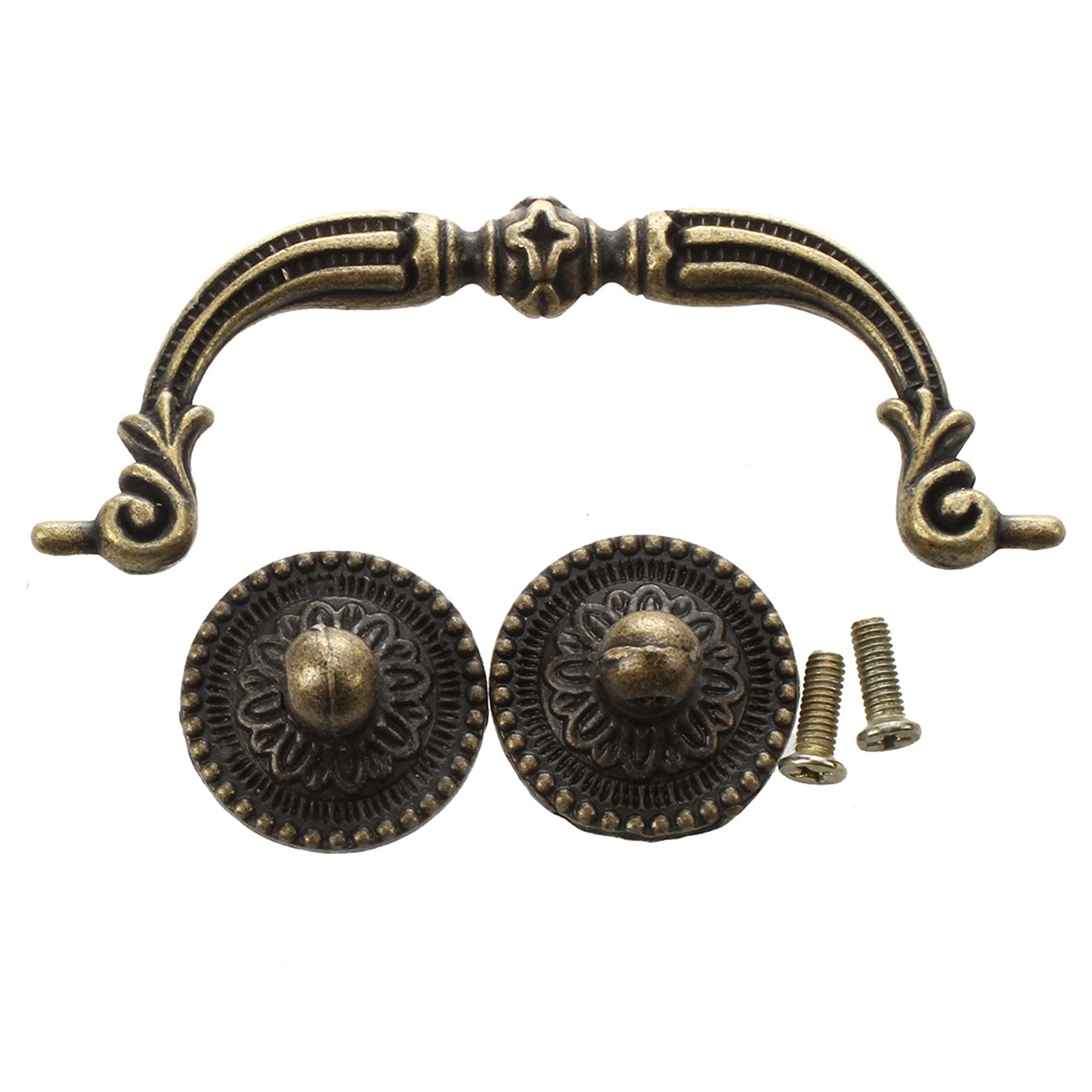 3X Antique Brass Cabinet Door Drawer Handles 100 mm X3A86464