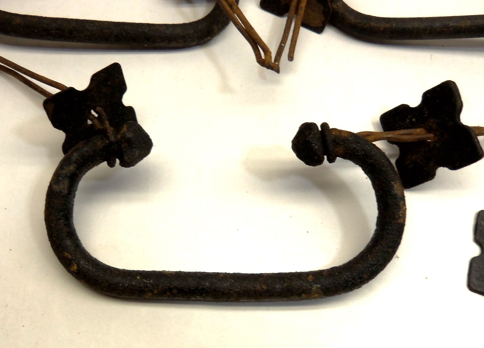 8 Hand Forged Iron Drawer Trunk Pulls Cabinet Handles Medieval Primitive Farm