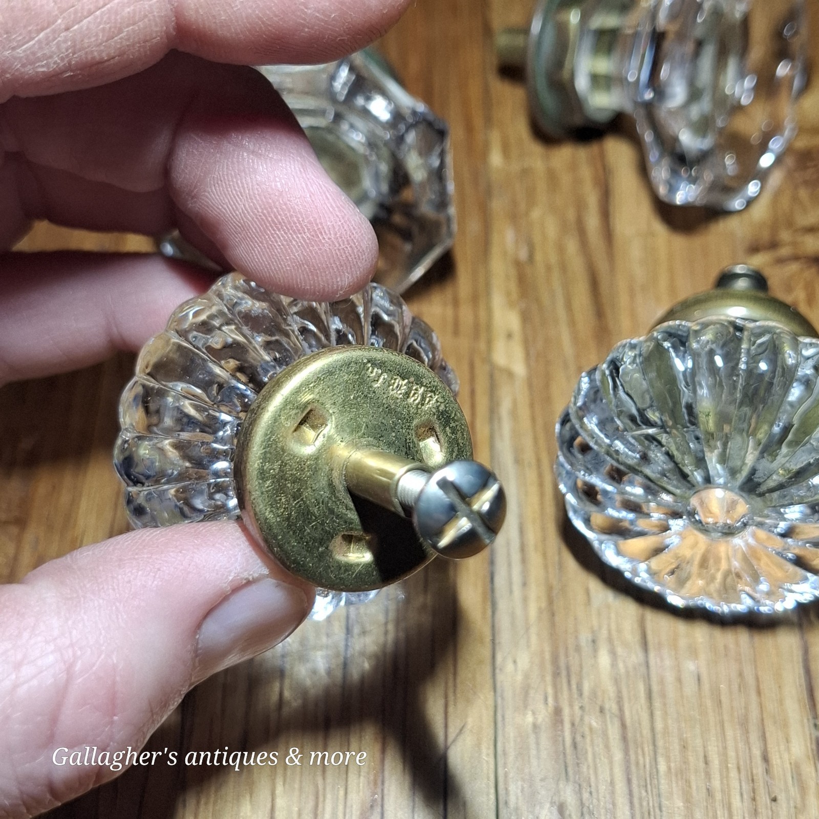 Antique Glass Knob Handle Drawer Cabinet Lot Of 4 Pat Oct 1901