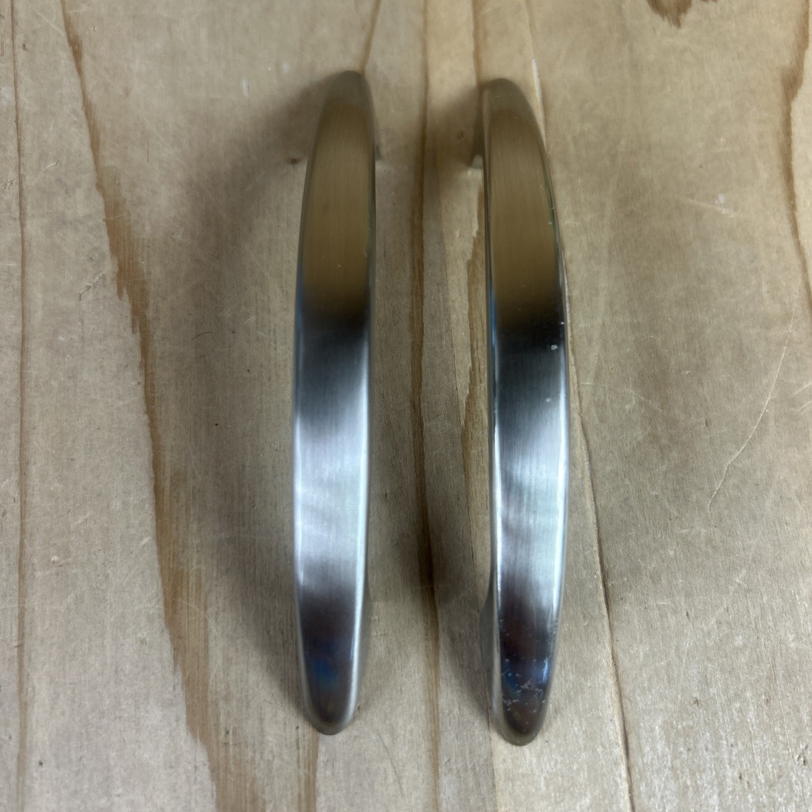Vintage Drawer Pulls Cabinet Handles Set Of 2 Stainless Classic Curve NOS