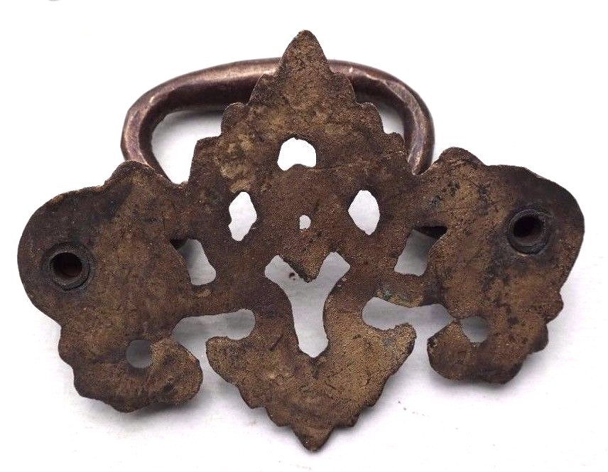 Vtg 1920’s Metal Ornate Victorian Drawer Cabinet Dresser Pull Handle Knob #5