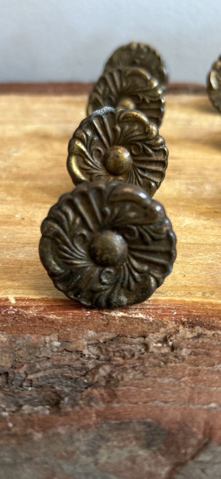 Vtg, Bronze, French Provincial Drawer/Cabinet Knob, Floral Round, Lot of 18