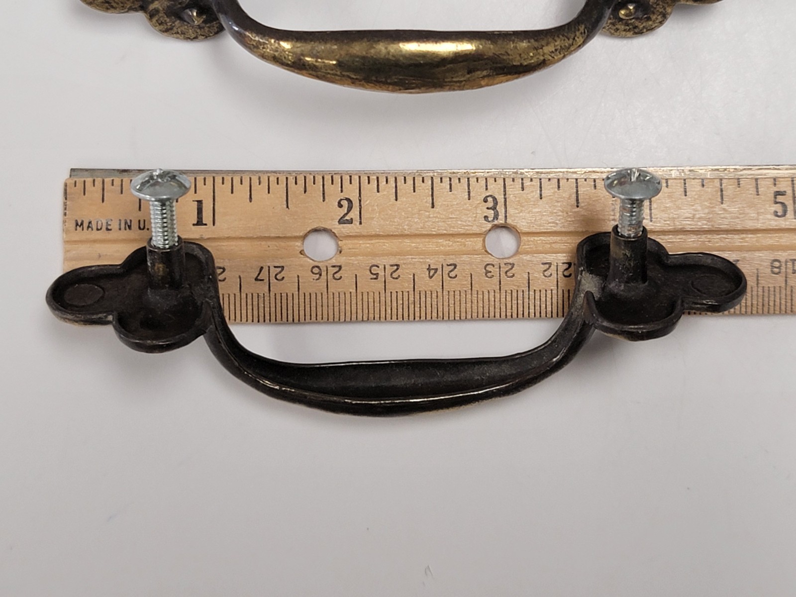 VTG Lot/6 Keeler Brass Co KBC N11353 Cabinet Drawer Pull/Handle BRUTALIST/MCM