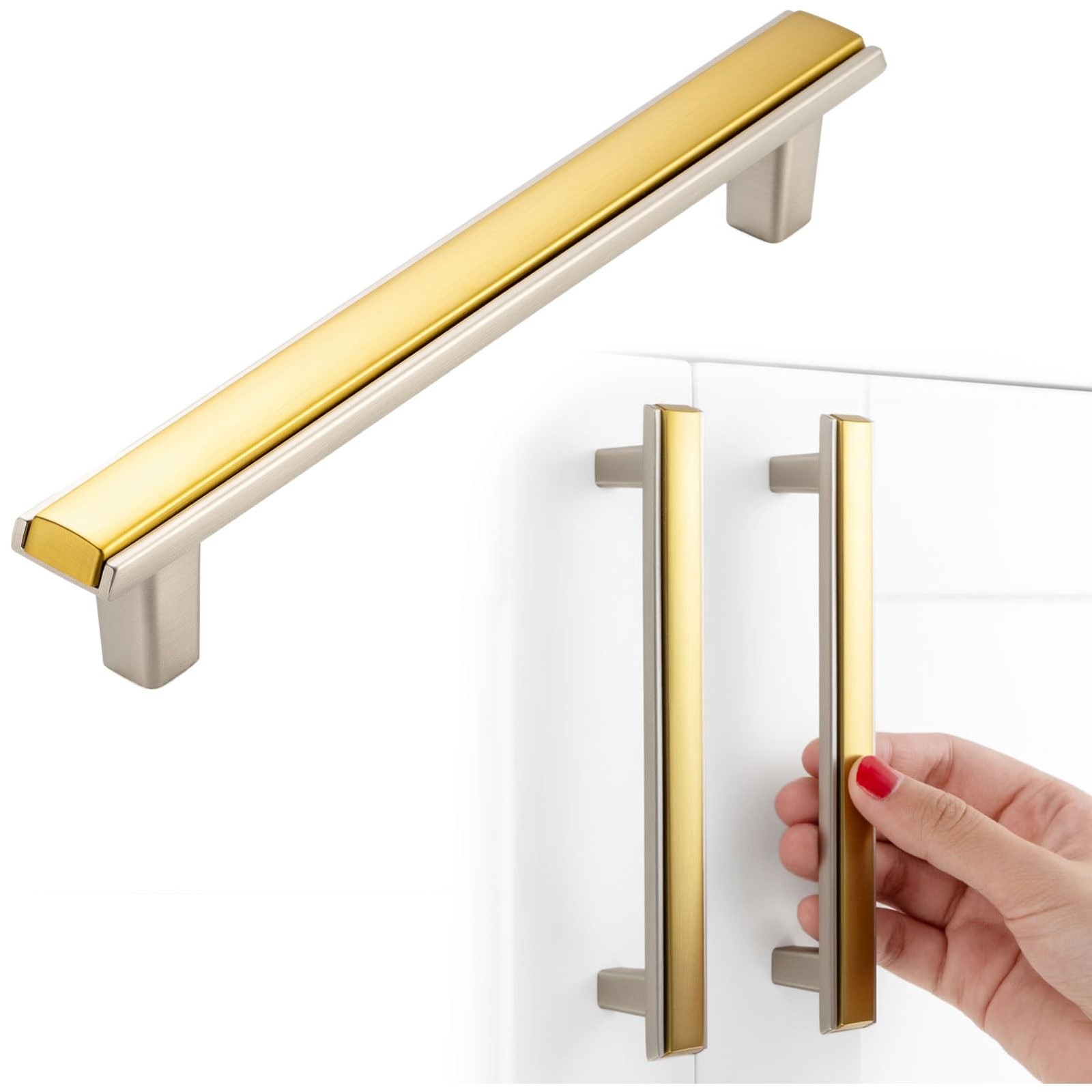 Gold and Nickel Cabinet Pulls Gold and Brushed Nickel Kitchen Cabinet Handles…