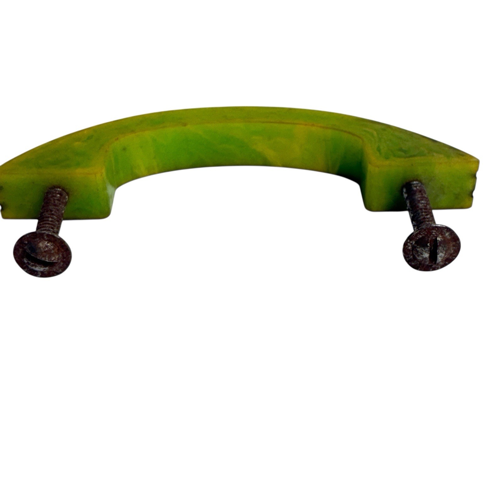 1940s Art Deco Green 4″ Drawer Pulls Cabinet Handles one Pair