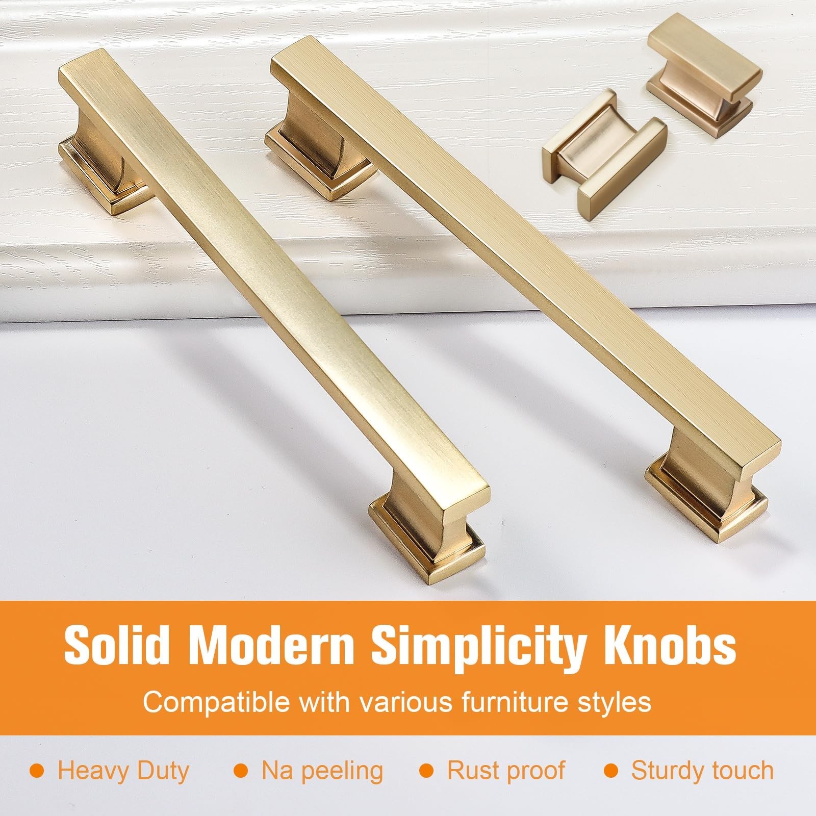 VEHCIL 10 Pack Square Brushed Gold Cabinet Knobs,Single Hole Cabinet Handles …