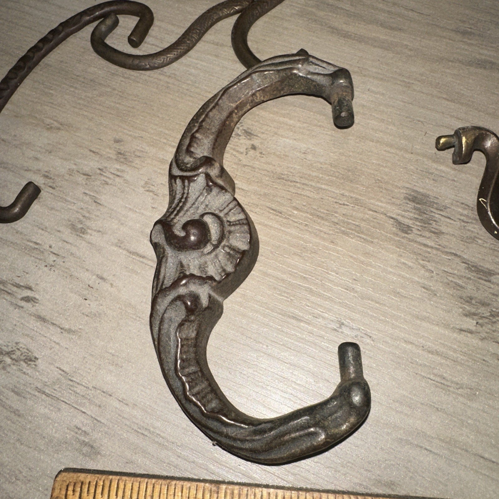 11 Old Drawer Pull Handles Nice Variety, Brass & Steel Vintage