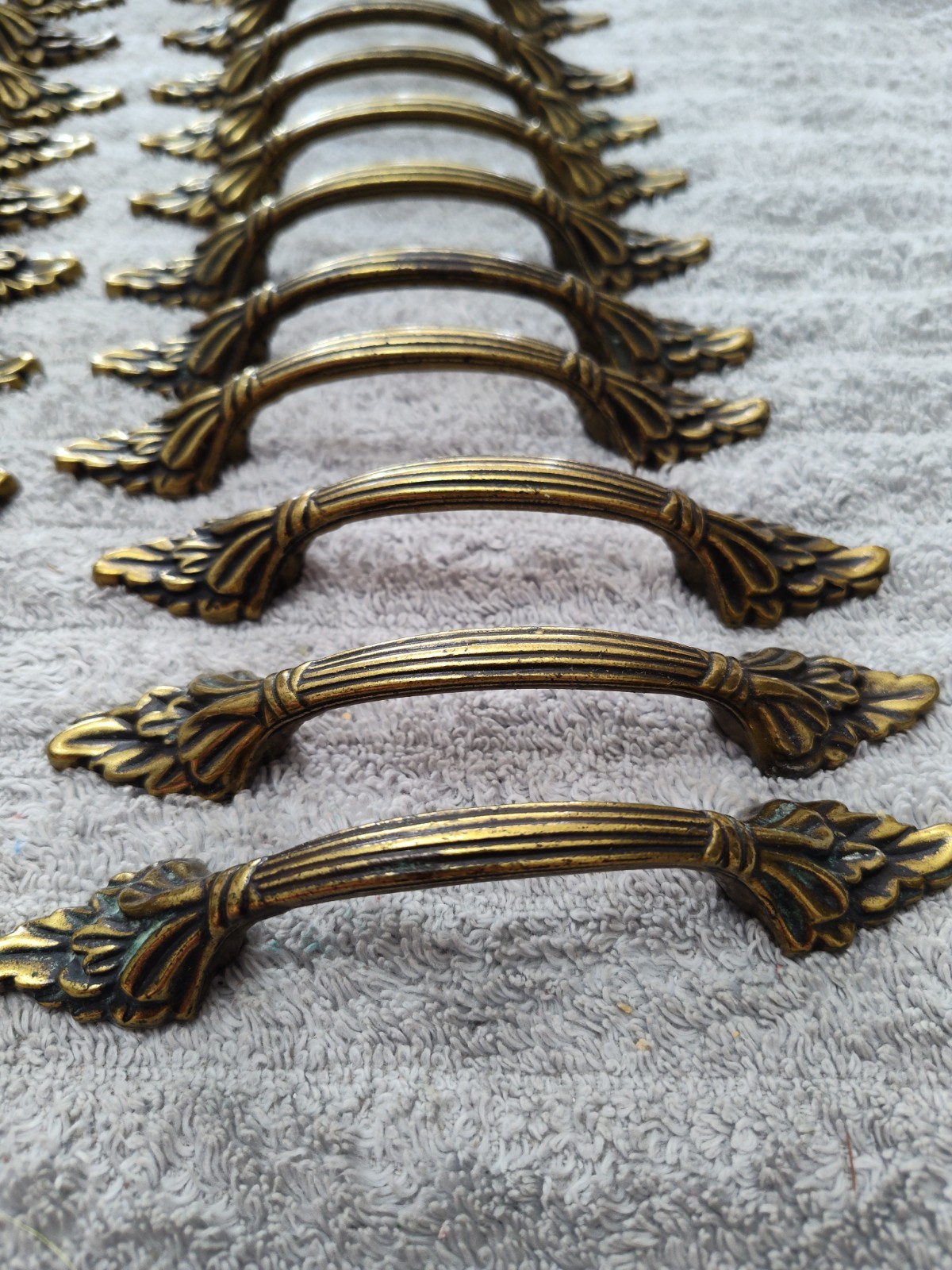 LOT OF 23 Amerock Vintage Handle Drawer Cabinet Pull 1330 Brass French Design