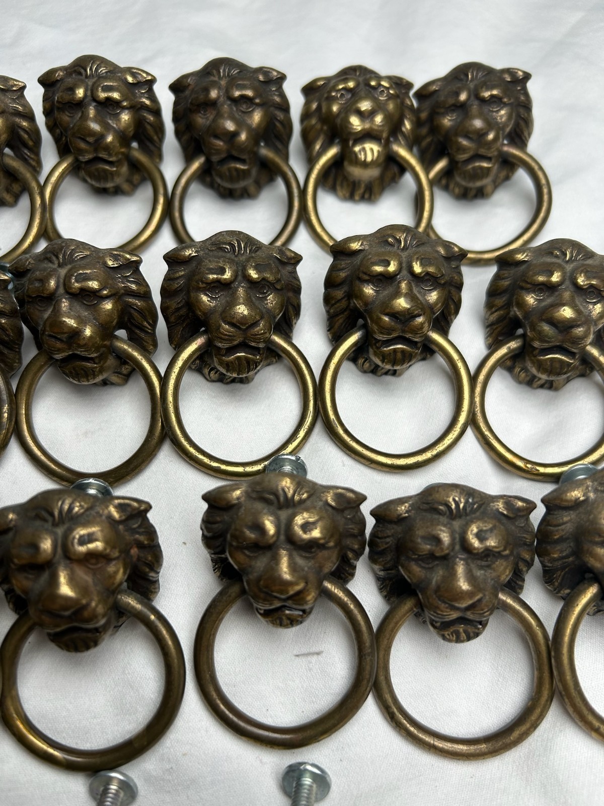 VINTAGE Lot 28 Amerock Lions Head Drawer Pulls Allison 888 Metal 2.25″ w/screws