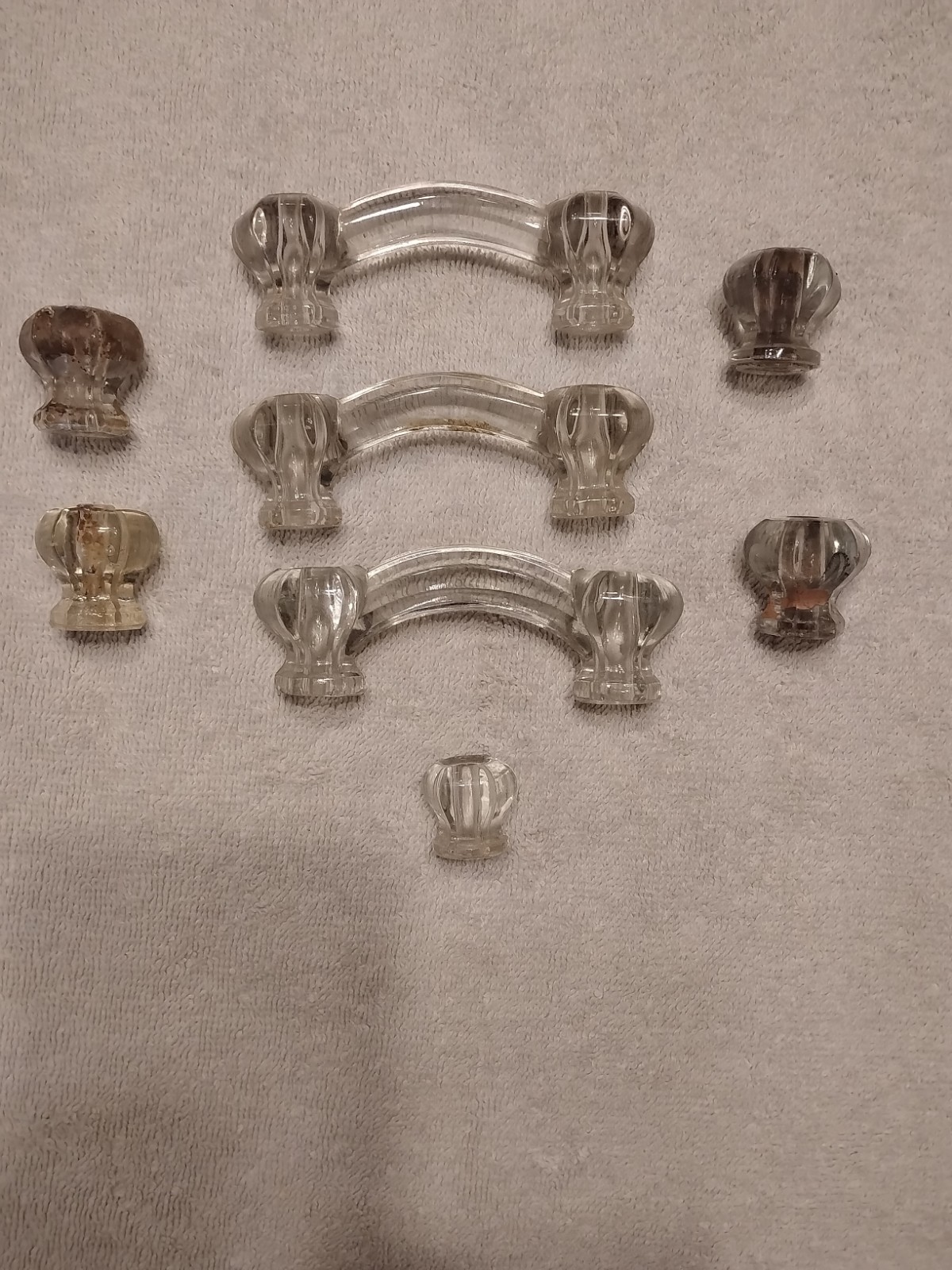 Vintage Art Deco Glass Drawer Pulls And Knobs