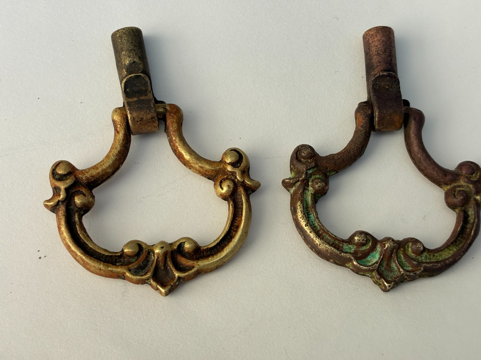 Lot Brass & Metal Pulls Cabinet Handle Mixed Material Distressed Vintage Salvage