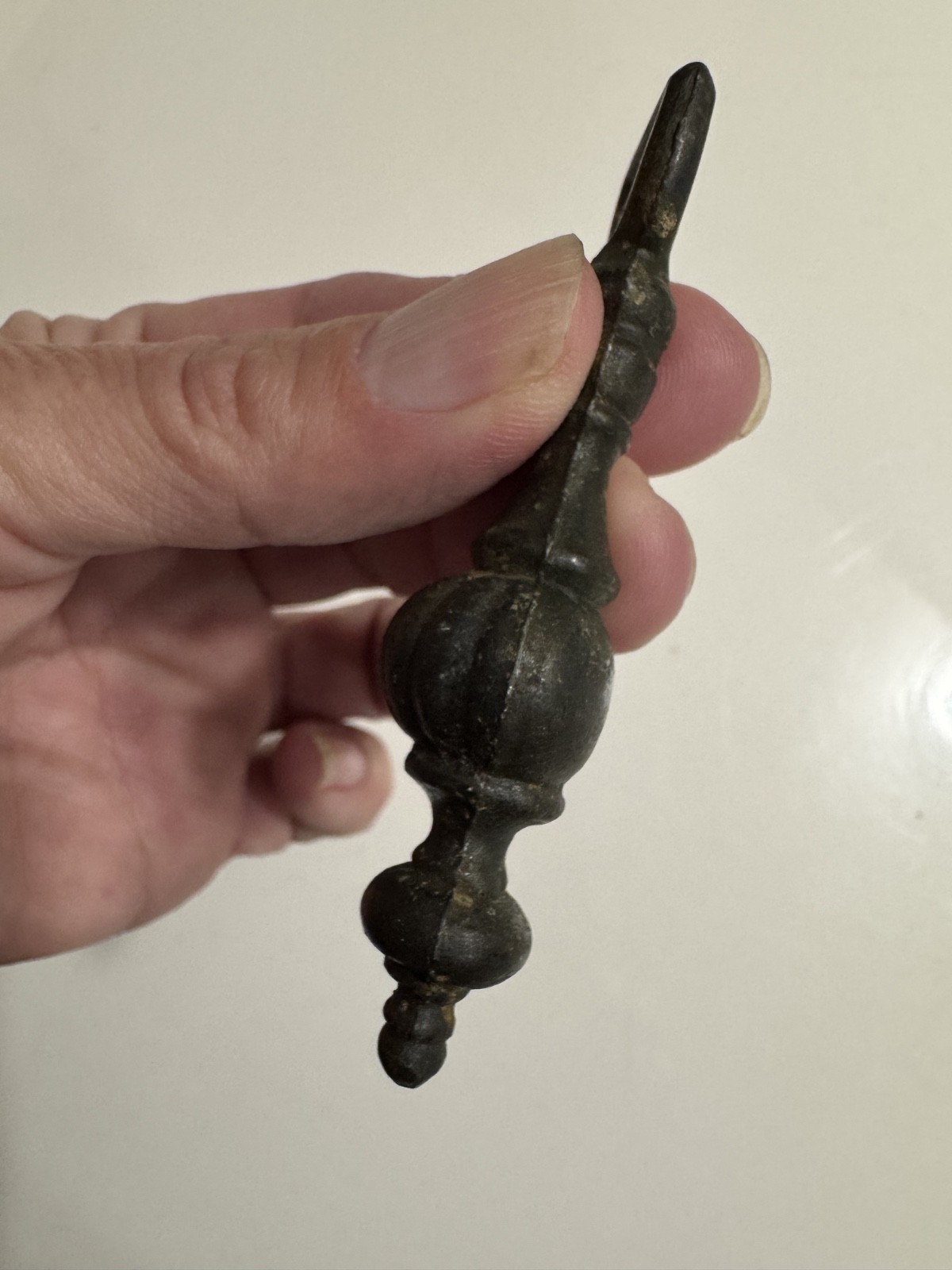 Vintage Large Bronze Antique Brass Tone Finish Hanging Drop Drawer Pull Hardware