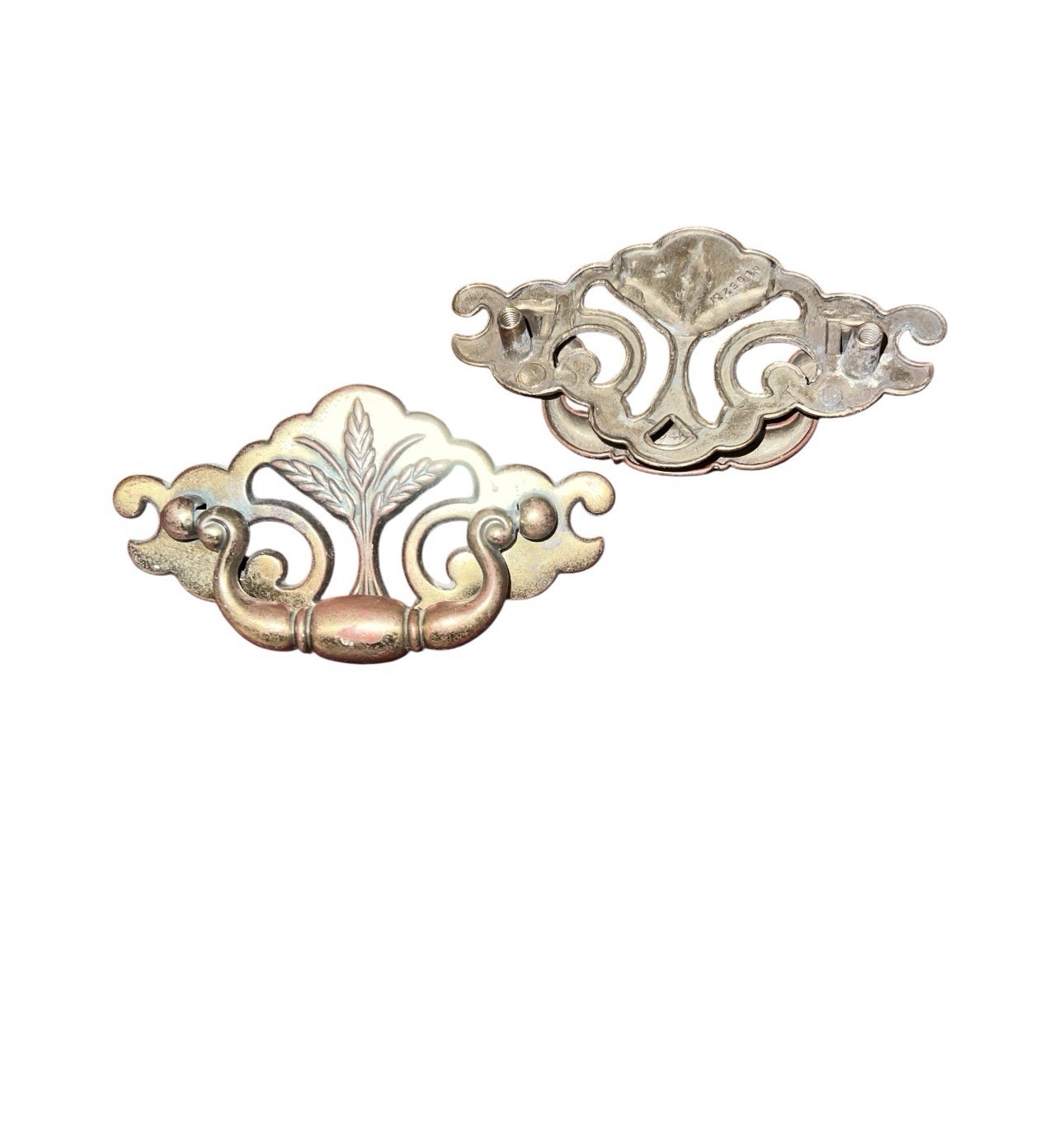 Lot of 2 Vintage Keeler Brass Co N18223 Chippendale Batwing Drawer Pulls 3″ CTC