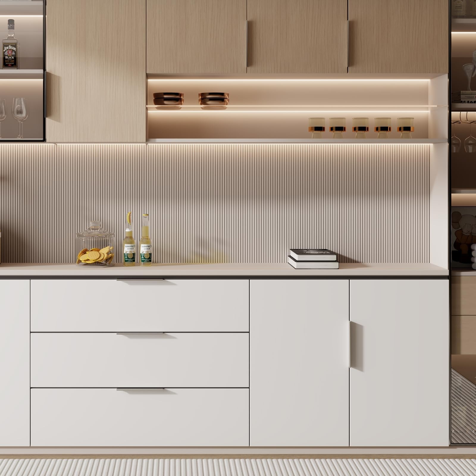 Rergy 10 Pack Brushed Nickel Cabinet Pulls 5 Inch Finger Pull For Cabinets Edge