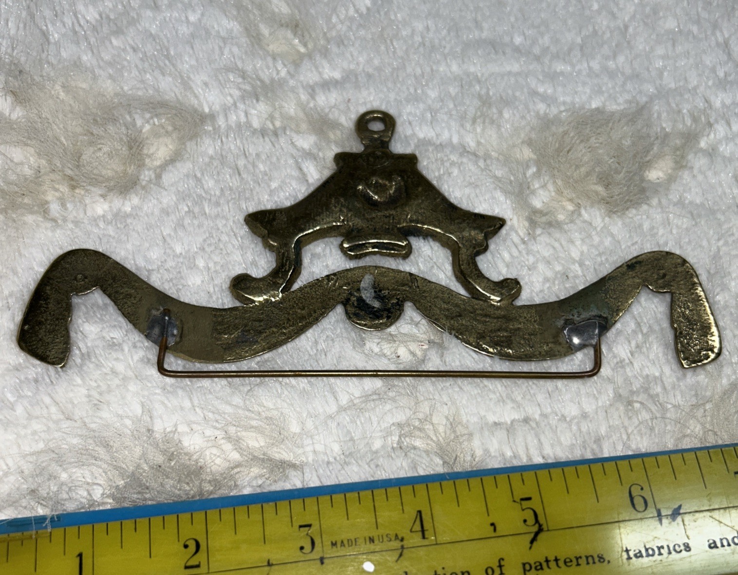 Vintage Cast Brass Bell Pull, Hardware, Furniture Embellishment 7”