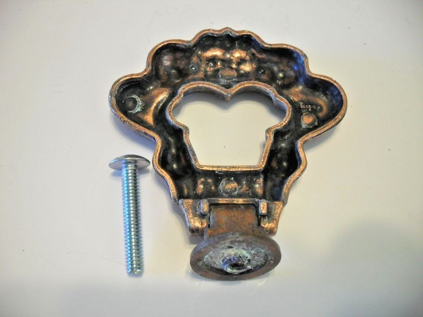 Vintage Nos Copper Drop Ring Finger Pull Drawer / Cabinet Door / Dresser Handle