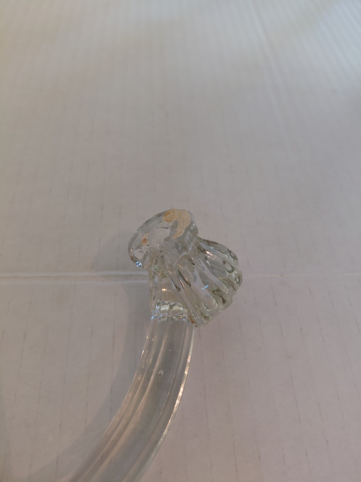 ANTIQUE CLEAR GLASS DRAWER PULLS – LOT OF 9 – 4″ WIDE – 1920’S
