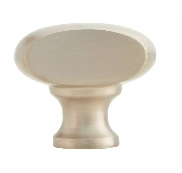 Solid Brass Oblong Cabinet Knob – Brushed Nickel