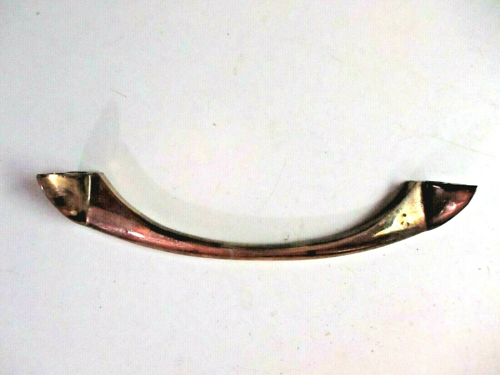 Winged 1940s MCM Drawer Pull Handle Shiny Shabby Copper 4″ Centers 1 Vtg MCM