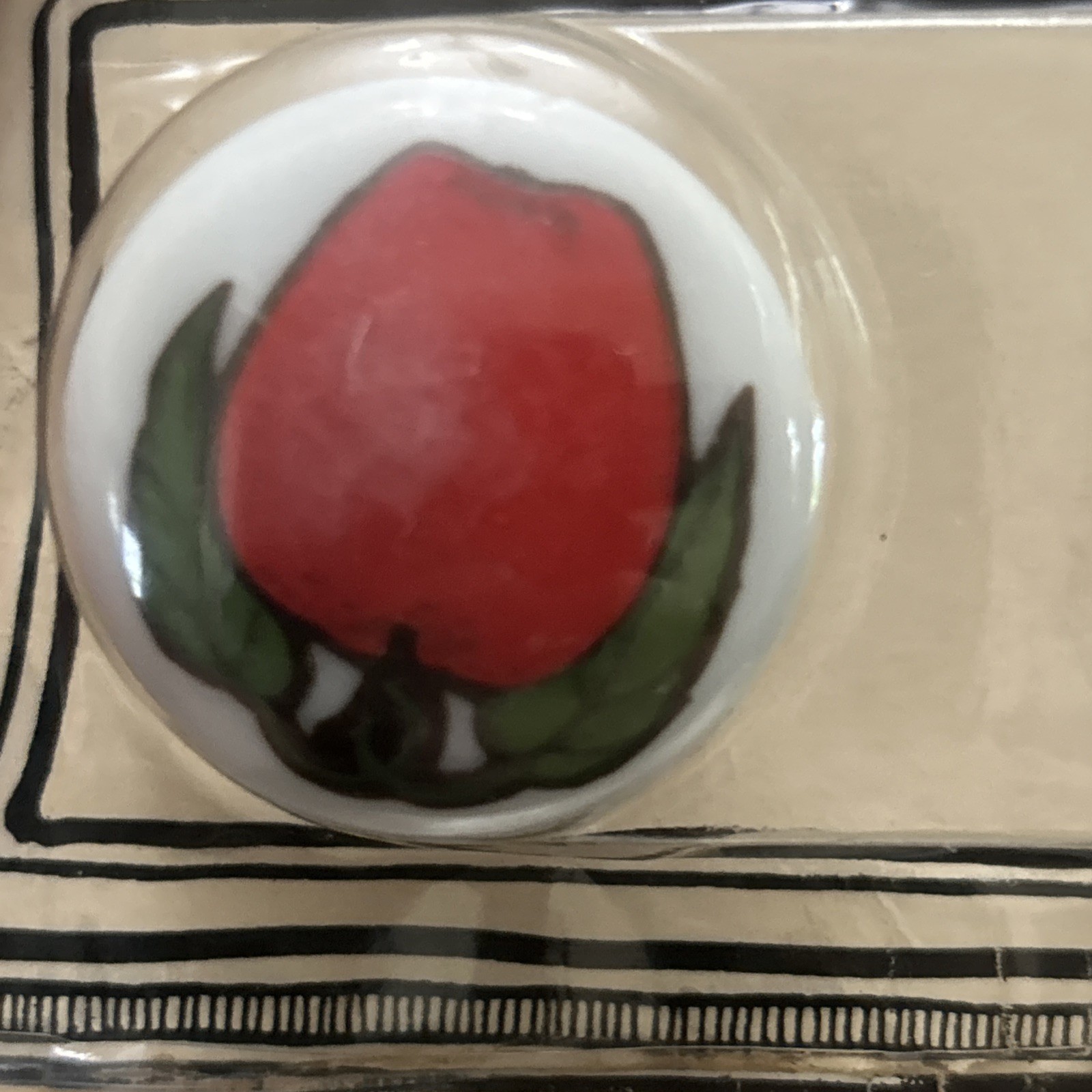NEW 1970 VANDOR IMPORTS Vintage Porcelain Painted fruit Cabinet Door Pull Knobs