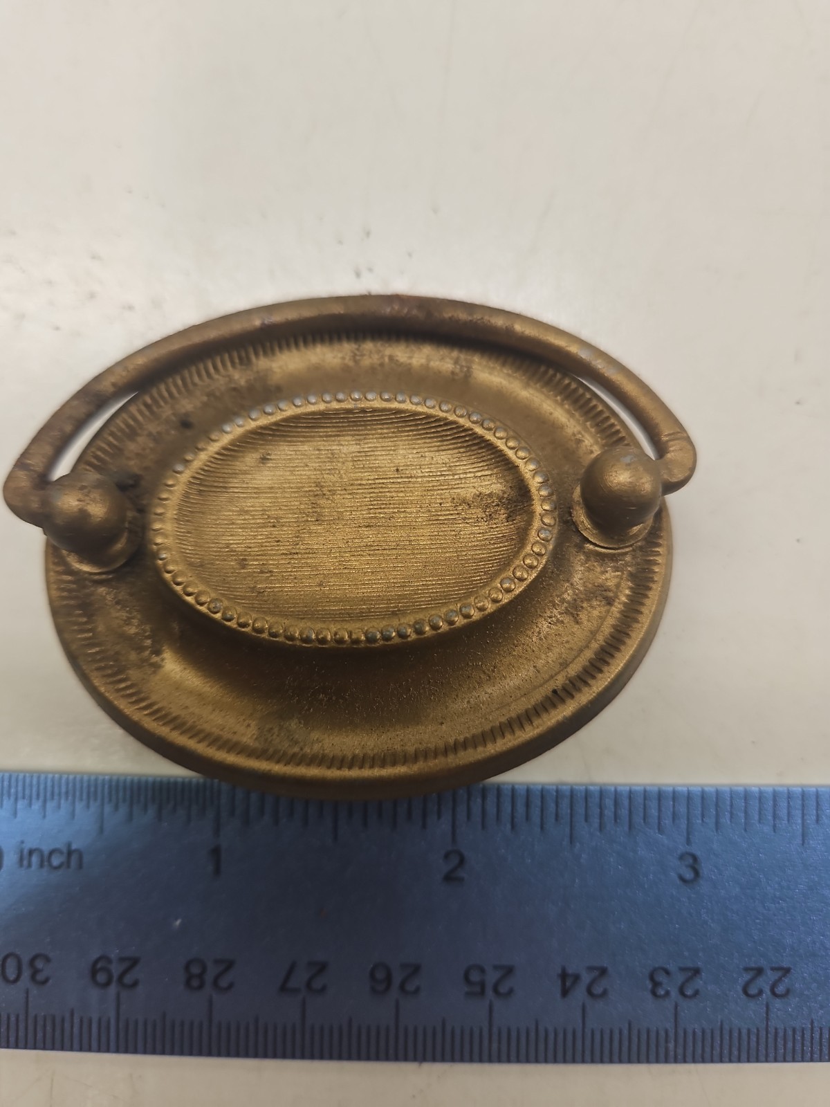 Vintage Brass Drawer Pull With Bail Drop Handle