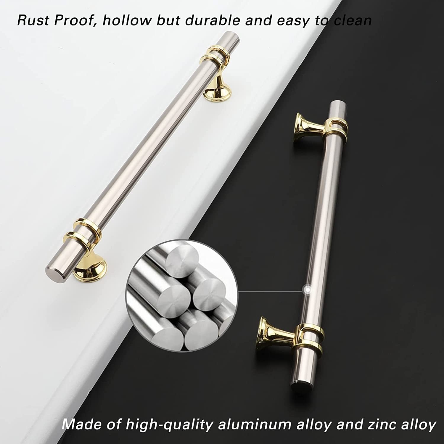 10 Pack Brushed Nickel Drawer Pulls 4 Inch Cabinet Handles Brushed Gold Kitch…