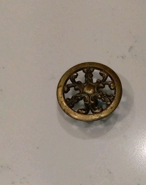 1 Vintage Antique Style Ornate Round Cabinet Knob Drawer Pulls 1 1/2 Inch
