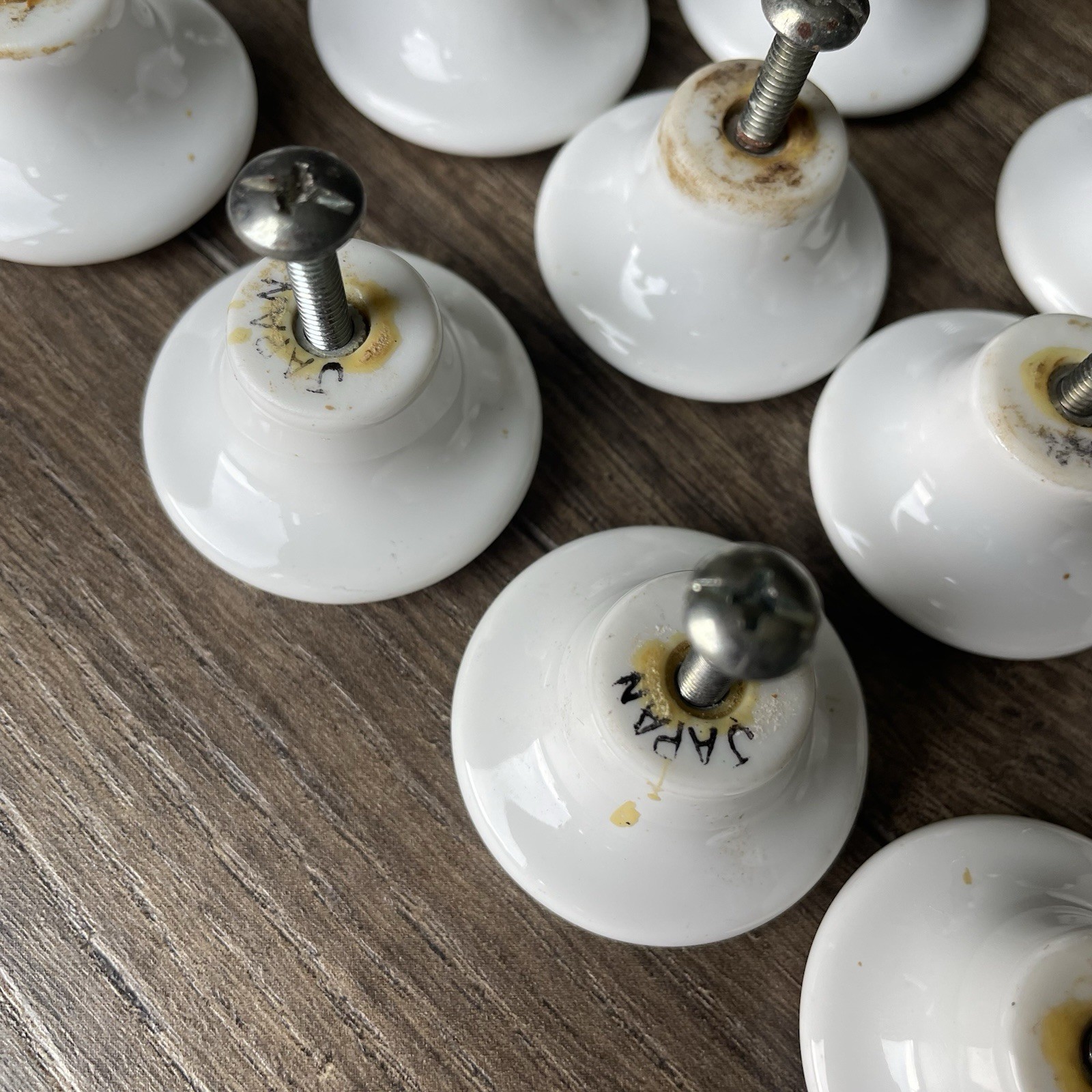 Vintage Lot of 17 Floral (3 Designs) Porcelain Cabinet Knobs Counterpoint Japan