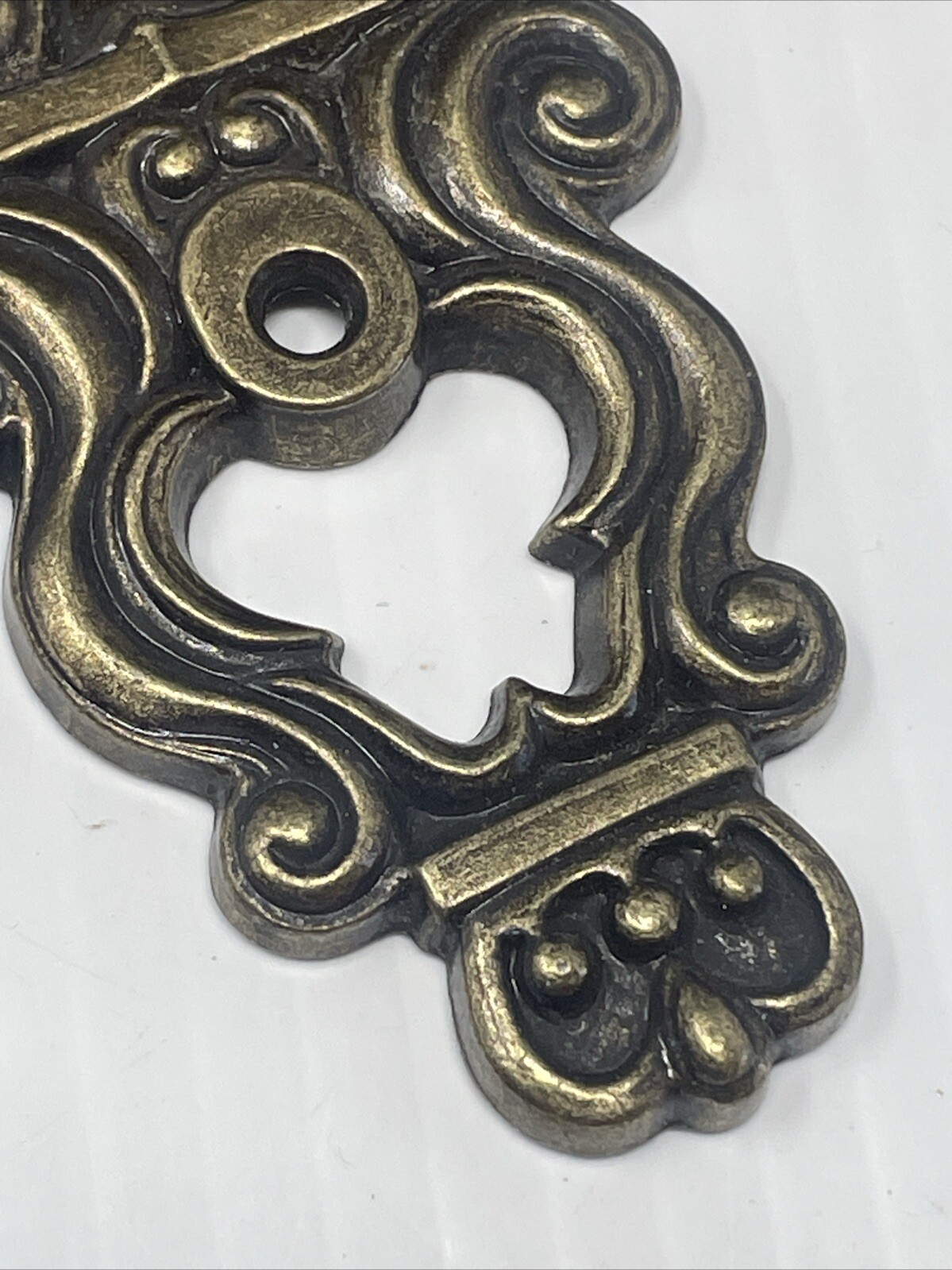 Vintage Hyer Ornate Brass Cabinet Door Plate Large Hollywood Regency Mid Century