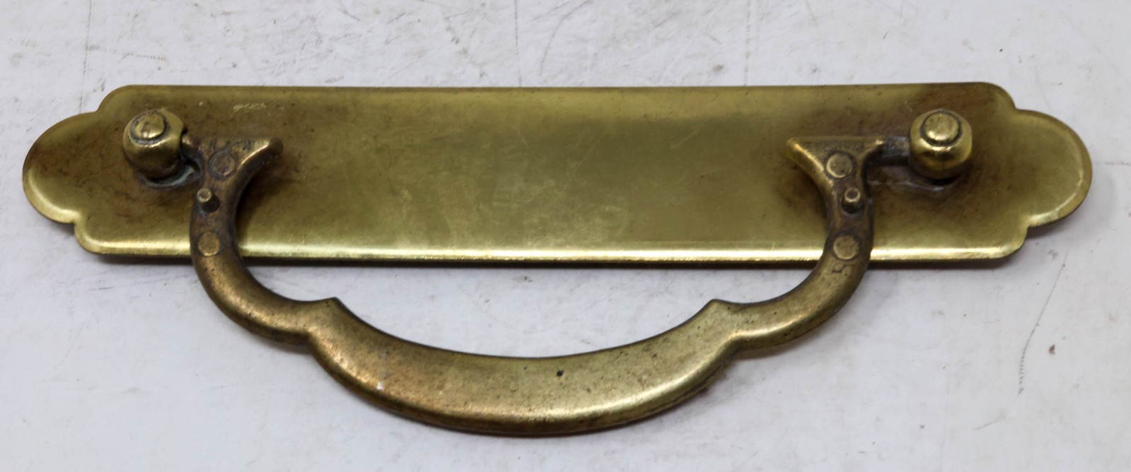 Vintage Large Brass Drawer Pull Handle 8″ Wide x 1.5″ Tall 5.75″ CTC