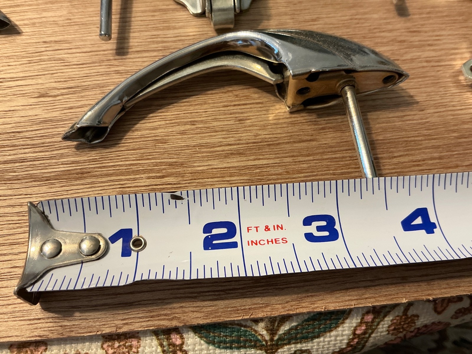 13 Vintage Mid Century Chrome Kitchen Bathroom Cabinet Door Latch Pull Handle