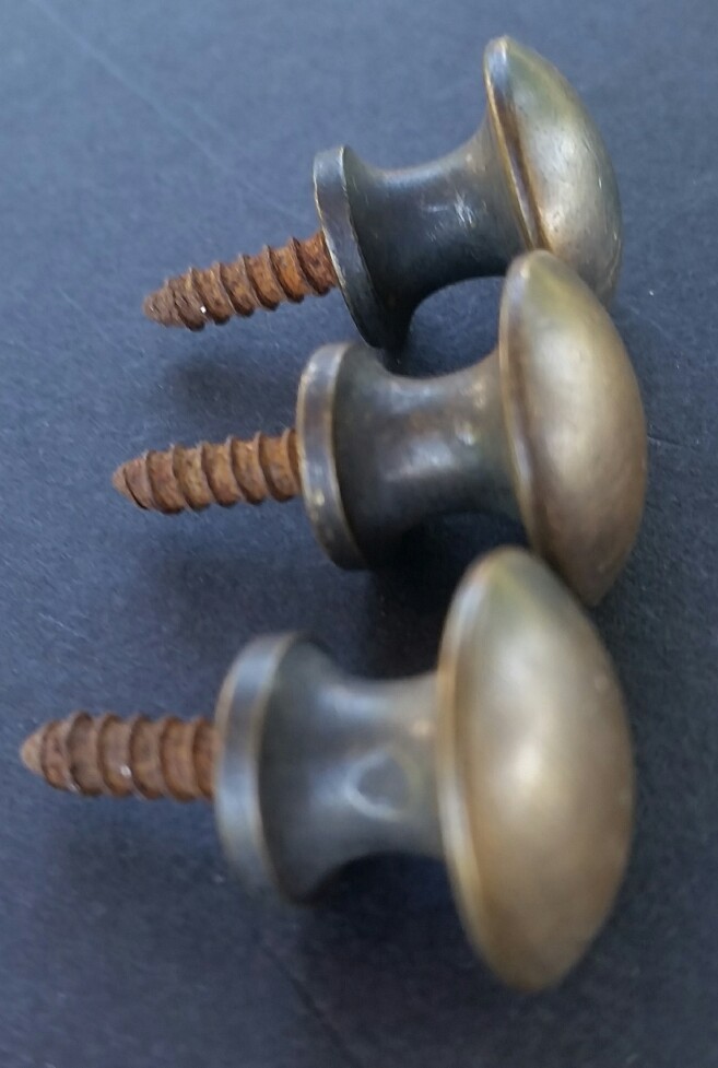 3 Solid Brass Stacking Barrister Bookcase, Hoosier 5/8″ Round Knobs Handles #K2