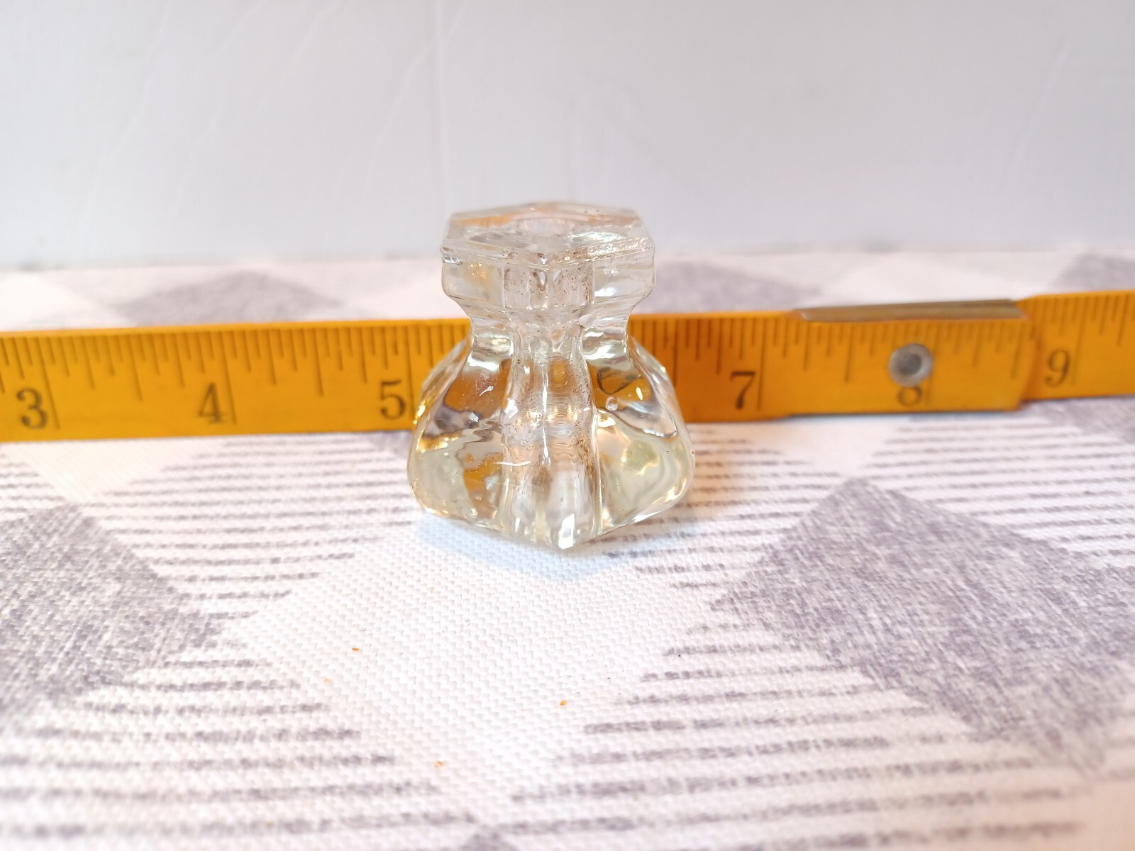 Vintage Clear Glass Ornate Knob Drawer Pull Cabinet Hardware