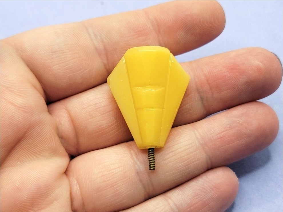 1930s Art Deco Uranium Glass Knob Yellow Finial