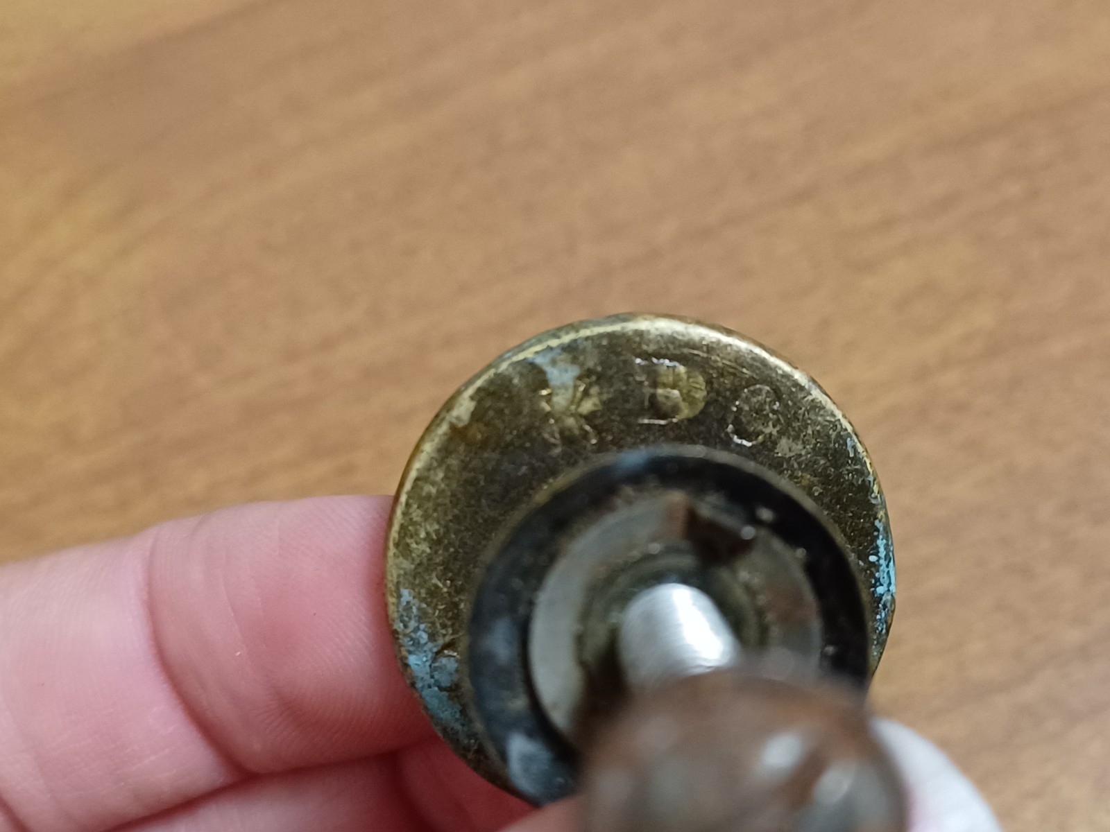 Vintage KBC Drawer Knob Pulls DISTRESSED Keeler Brass Co Lot Of 2