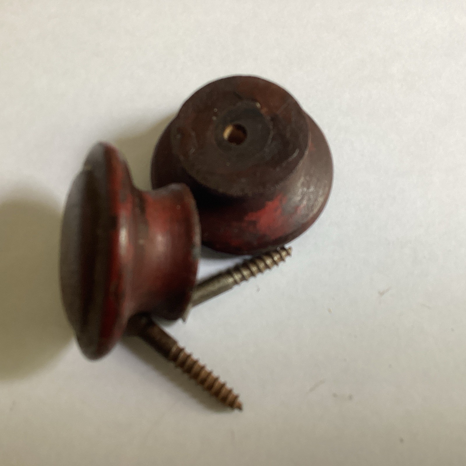 1 Pair Of 1-3/4 Inch Antique Inch Cherry n Wood Drawer Pulls