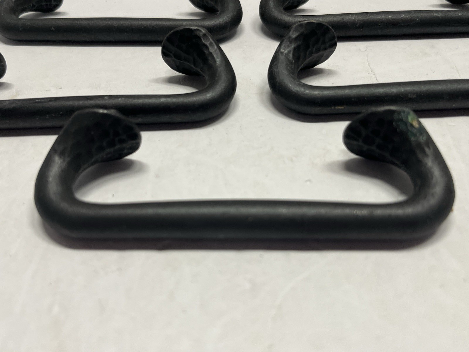 Vintage Lot (5) NOS KNC Heavy Black Fixed Drawer/Cabinet Pulls