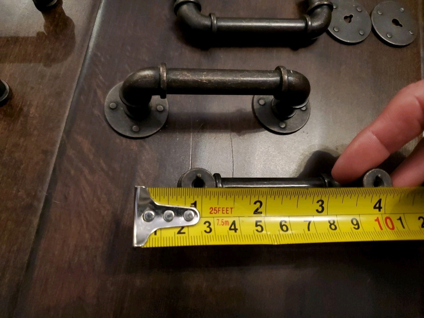 Six 3.5″ Industrial Farm Bronze Tone Cabinet Handle Drawer Pulls 3″ Hole-Hole