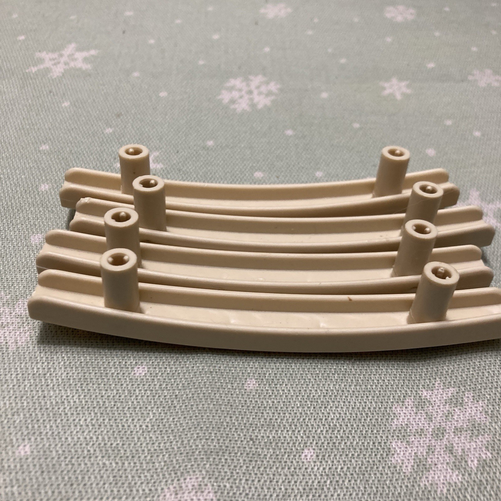 Beige Kitchen Cupboard Handles set of 4 Vtg Scrolled MCM Plastic Cabinet