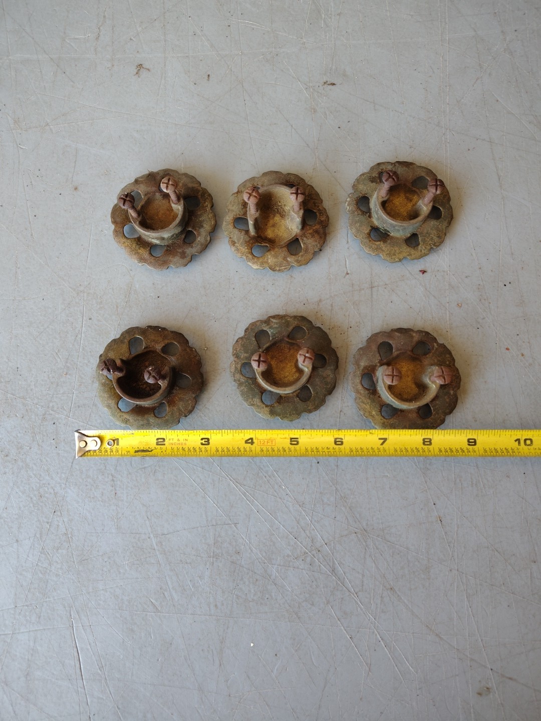 Antique Vintage Knob Drawer Door Pull Victorian Furniture Hardware Set of Six