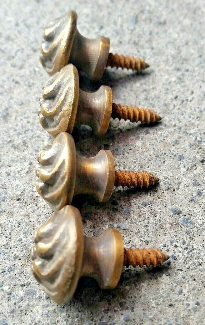 4 Sm solid Brass Floral ornate Stacking Barrister Bookcase 5/8″ Knobs Pulls #K14
