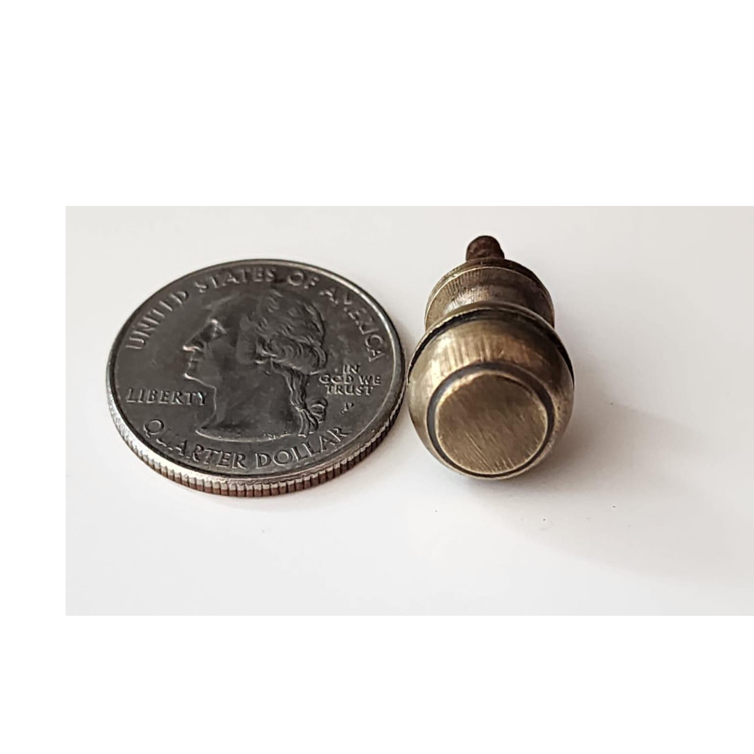 2 Solid Brass SMALL Stacking Barrister Bookcase 7/16″dia Knobs drawer Pulls #KK